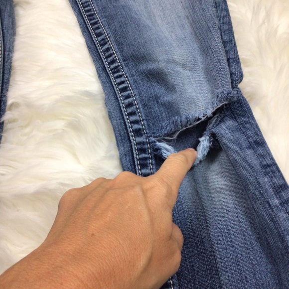 MISS ME Bling Jeans Signature Straight Denim Distressed Stretch Med Wash 24x31 - Picture 10 of 11